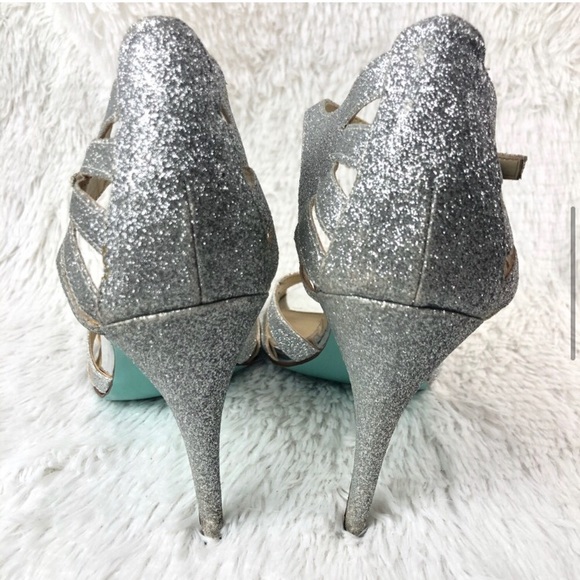 BETSEY JOHNSON Blue Silver SB-Tee Dress Sandals - Picture 5 of 13